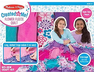 Melissa & Doug Created by Me! Flower Fleece Quilt No-Sew Craft Kit (48 squares, 4 x 5 feet) | Amazon (US)