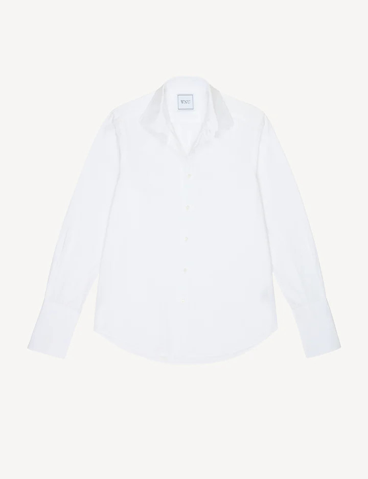 The Boyfriend Exaggerated Cuff: Fine Poplin, White | With Nothing Underneath