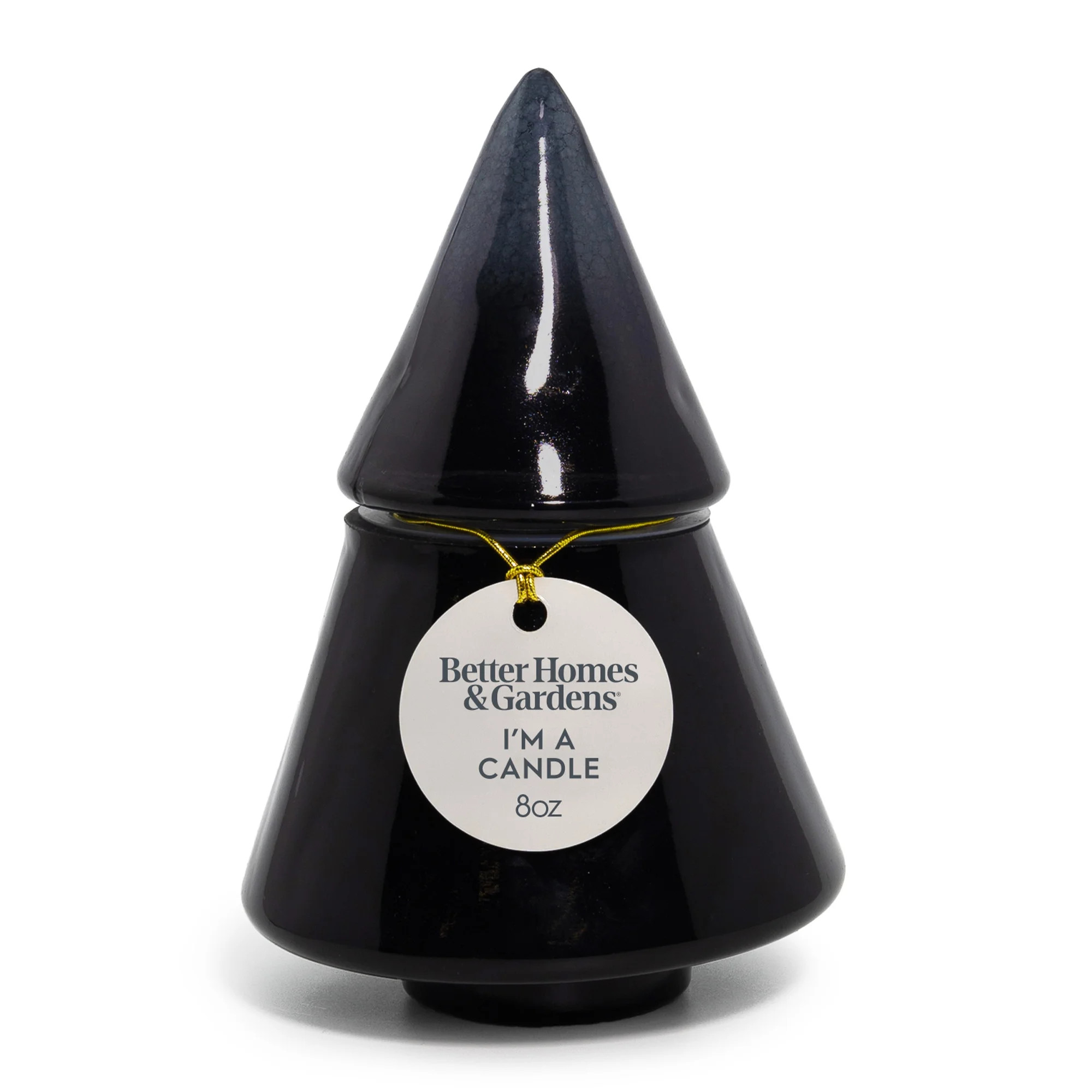 Better Homes & Gardens 1-Wick Glass Christmas Tree Candle, Warm Leathered Amber, 8 oz | Walmart (US)