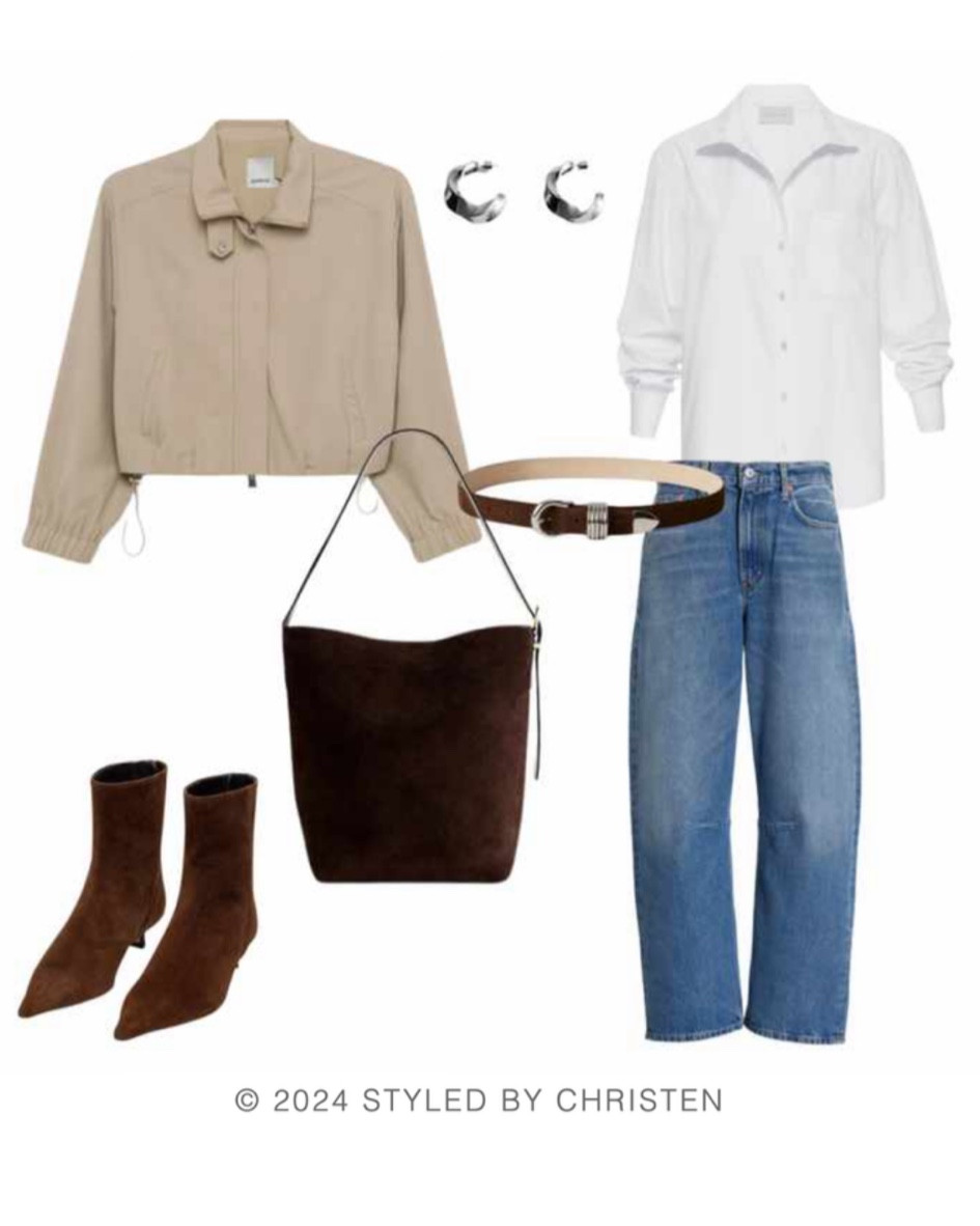 Easy fall look. Loving brown suede and love that the shaft is higher on this boot making it feel classic yet elevated. Also obsessed with this little cropped lightweight bomber jacket! 

#LTKShoeCrush #LTKSeasonal #LTKStyleTip