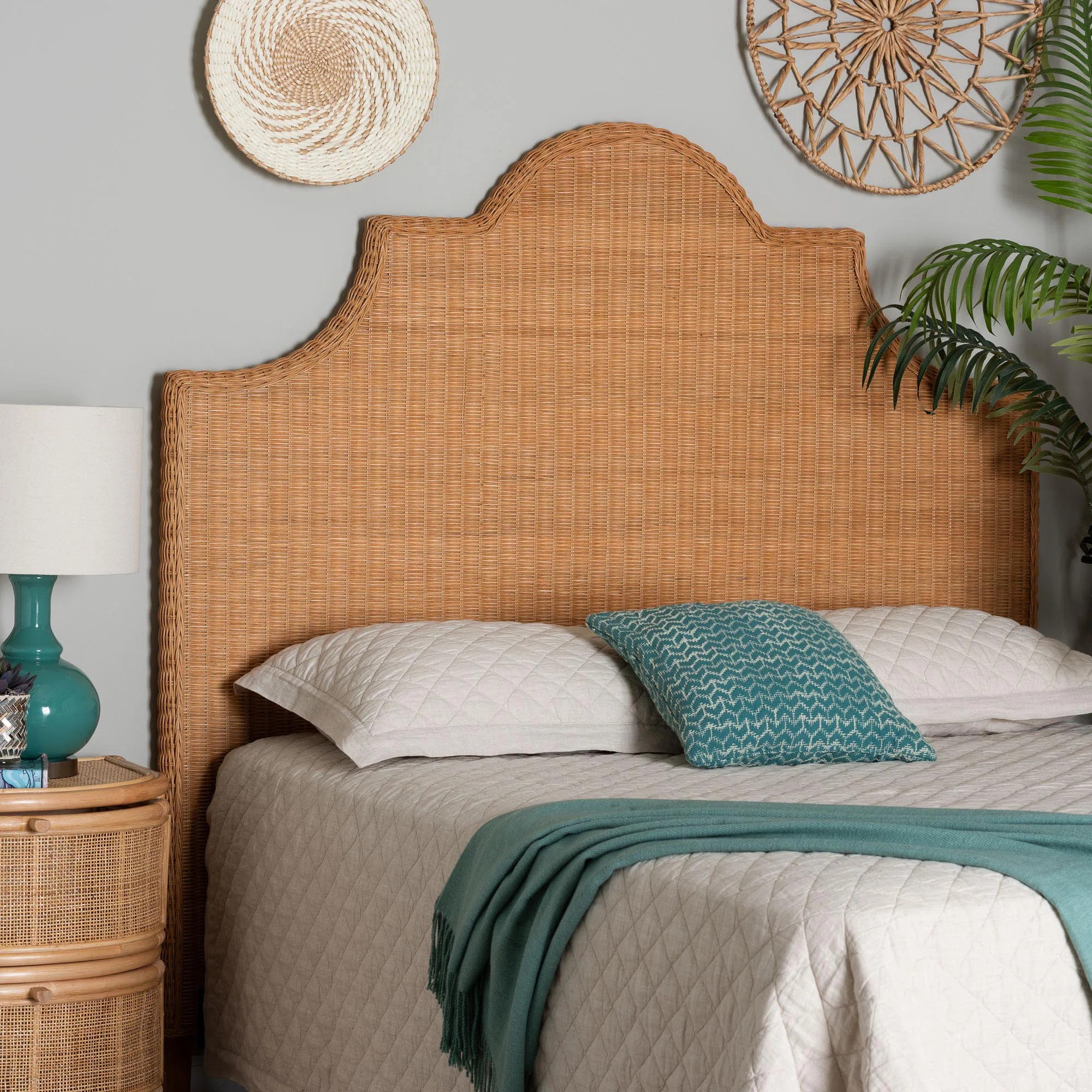 Erla Bali & Pari Melanie Bohemian Light Honey Rattan Standalone Headboard | Wayfair North America