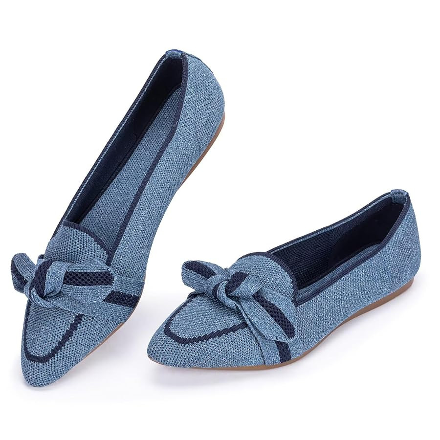 BEJINASH Women's Loafer Flats Casual Knit Fabric Lightweight Dressy Shoes Washable Elegant Pointe... | Amazon (US)