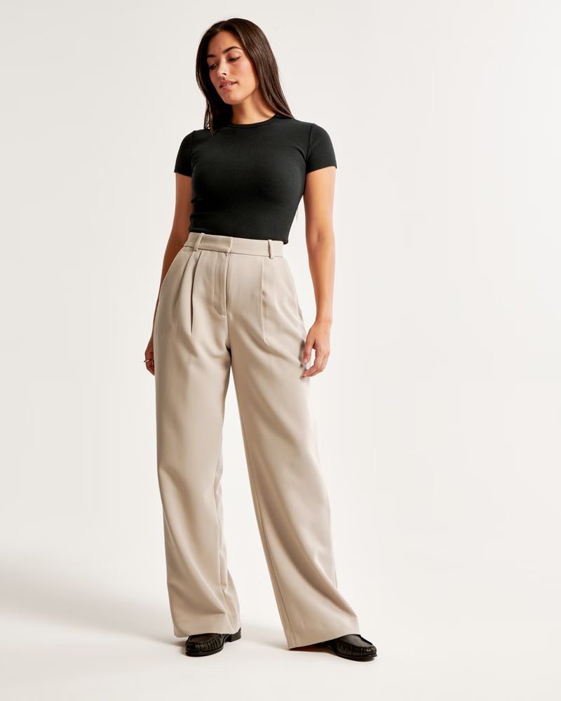 Women's Curve Love A&F Sloane Tailored Pant | Women's Bottoms | Abercrombie.com | Abercrombie & Fitch (UK)