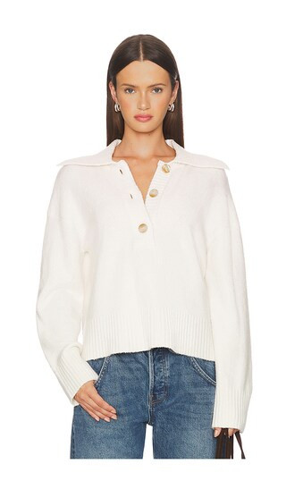 Free People Trading Up Polo in Ivory. - size L | Revolve Clothing (Global)
