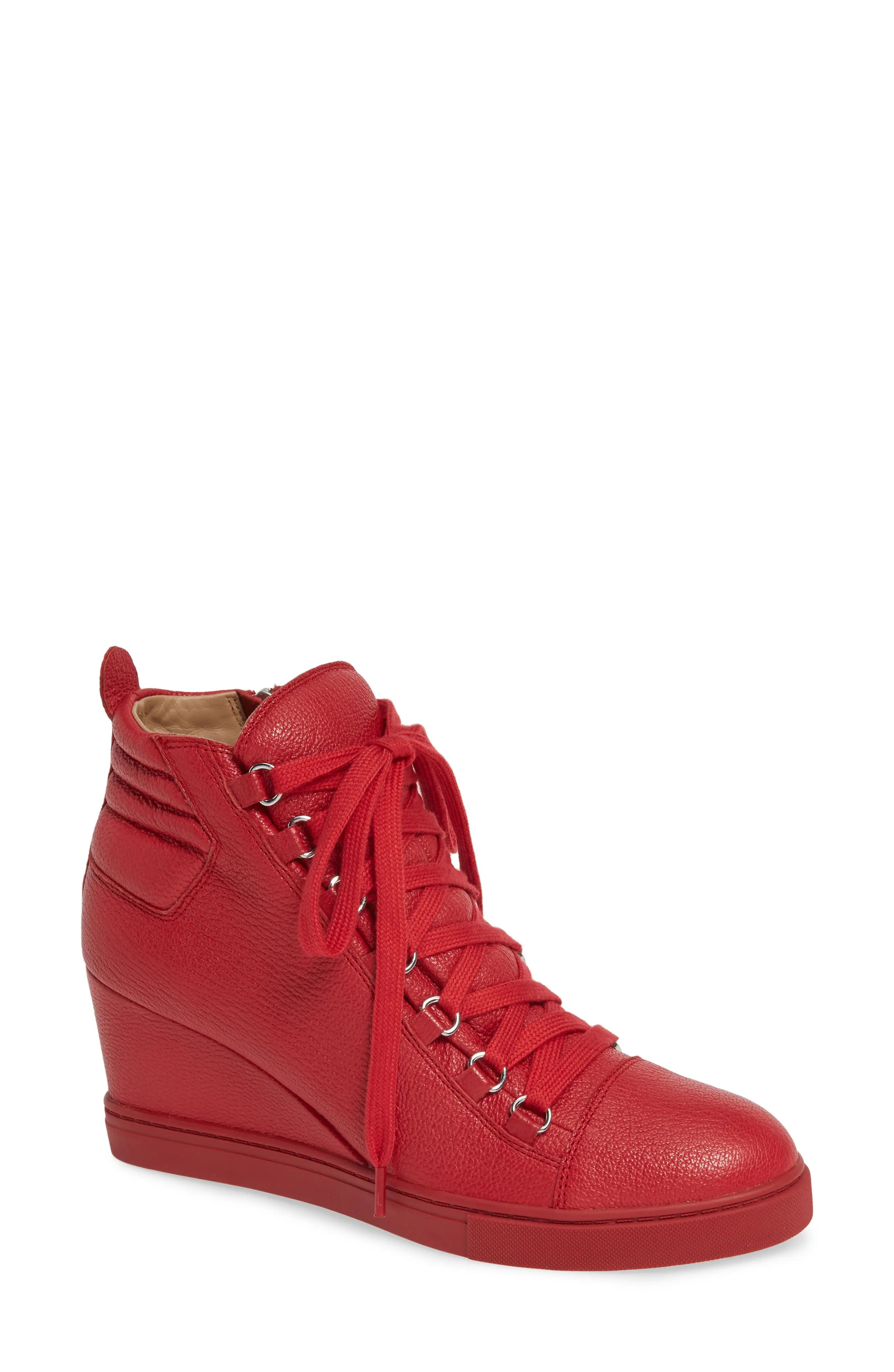 Women's Linea Paolo Fenton Wedge Sneaker, Size 7 M - Red | Nordstrom