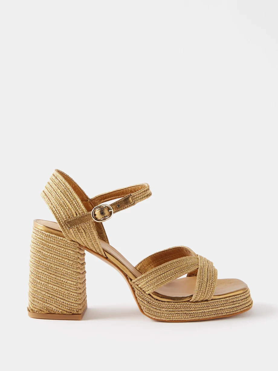 Valle 90 faux-raffia platform sandals | Castañer | Matches (US)