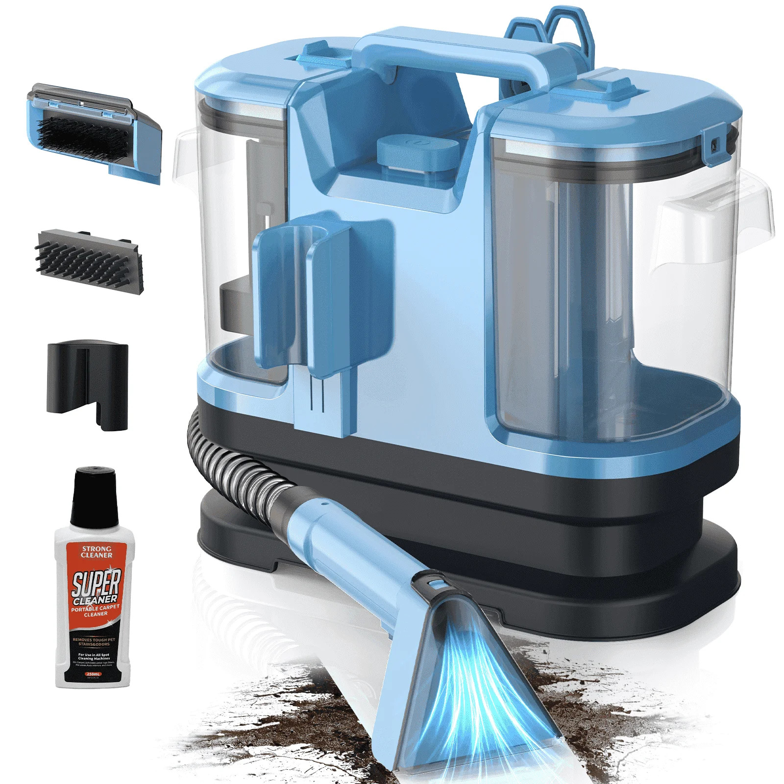 VACFORE Carpet Cleaner Machine - Upholstery, Portable Spot and Stain Cleaner, Deep Cleaning for Pet Stain, Couch, Stair, Car Seat, Mattress and Carpet | Walmart (US)