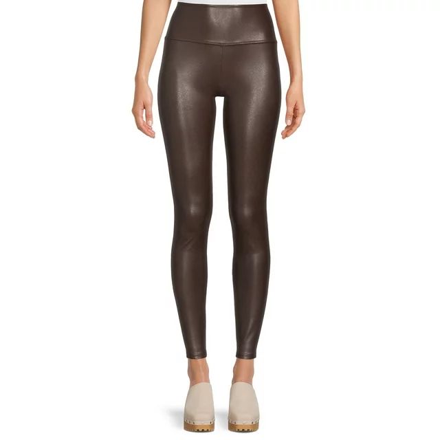 Time and Tru Women's Faux Leather Leggings, Sizes S-3XL - Walmart.com | Walmart (US)