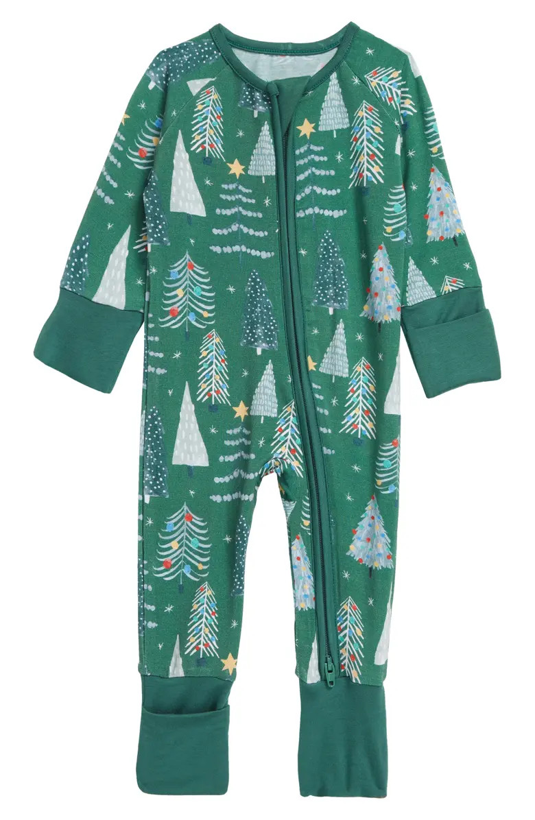 Little Sleepies Kid's Twinkling Trees Fitted One-Piece Pajamas | Nordstrom | Nordstrom