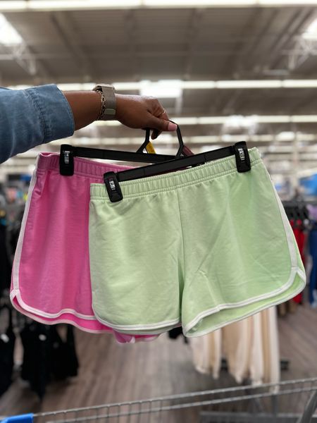 #WalmartPartner These pink and green shorts from @Walmart are a summer must-have—only $5! Plus they come in so many other colors too! ✨  @WalmartFashion #WalmartFinds #Walmart #WalmartFashion