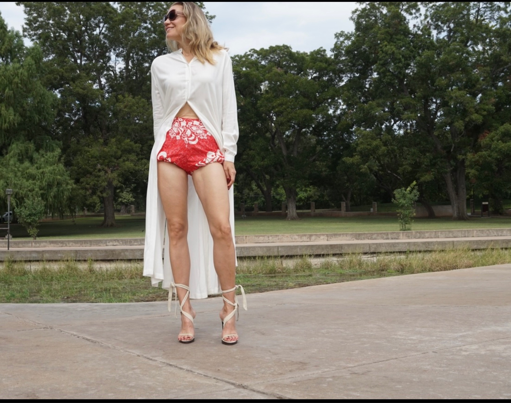 I always love a surprise ending! Like pairing colorful bikini bottoms (and letting them show!) under a white shirt dress. It’s irresistibly summer and surprising all on its own! #investmentpiece 

#LTKSeasonal #LTKover40 #LTKswim