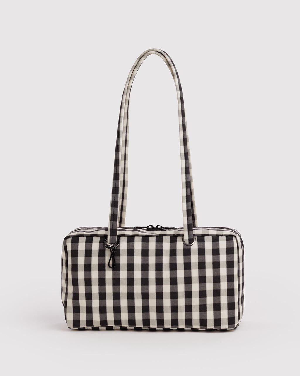 Nylon Bowler Bag - Black And Cream Gingham | ban.do