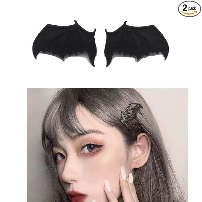 Black Devil Wings Hair Clip Bat Wing Hair Barrette Halloween Bat Hair Clip Cosplay Costume Hair A... | Amazon (US)