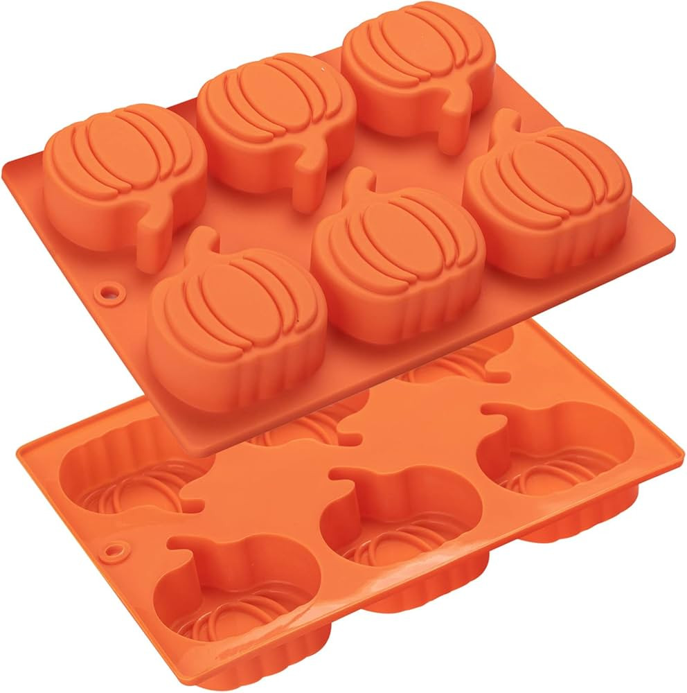 Silicone Pumpkin Molds, 2 Pack Pumpkin-Shaped Cake Molds Thanksgiving Oreo Molds Muffin Cupcake P... | Amazon (US)