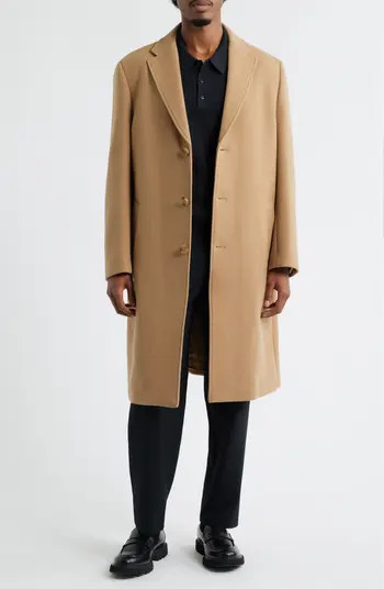 Open Edit Wool Blend Melton Overcoat | Nordstrom | Nordstrom