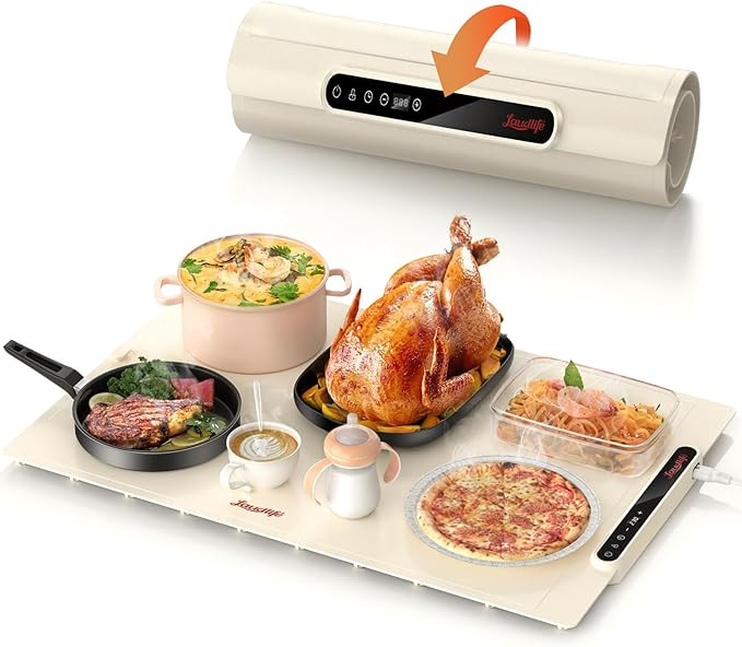 Electric Warming Tray with Adjustable Temperature, Laudlife Foldable Food Warmer for Parties Feat... | Amazon (US)