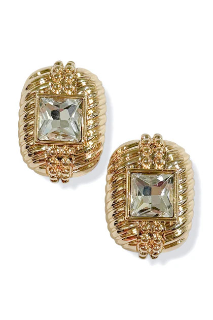 Make It Stop Gold Square Earrings | The Willow Tree