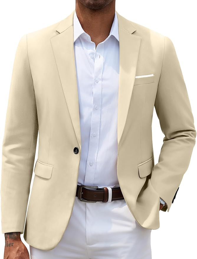 COOFANDY Men's Slim Fit Casual Blazers Lightweight Sport Coats One Button Suit Jackets | Amazon (US)