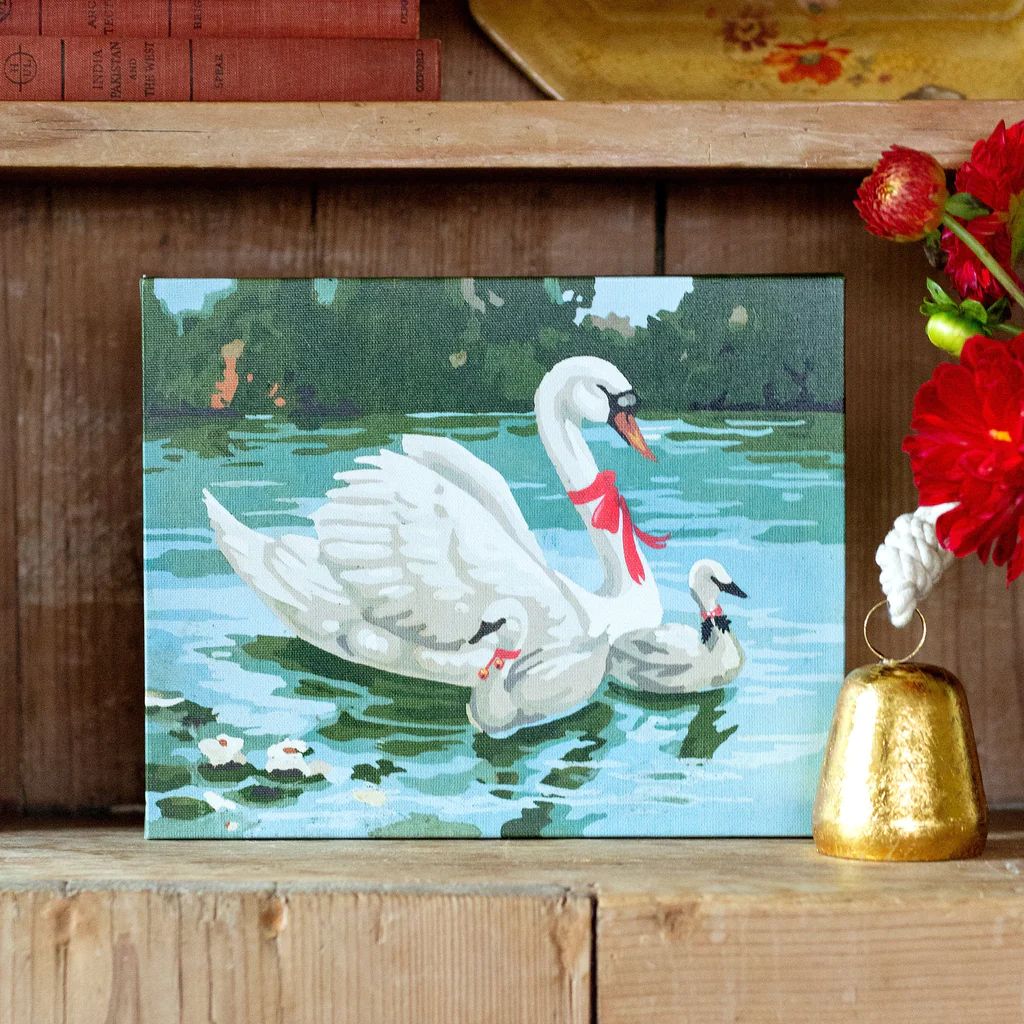 Swans A Swimming Paint By Number | Lindsay Letters, LLC