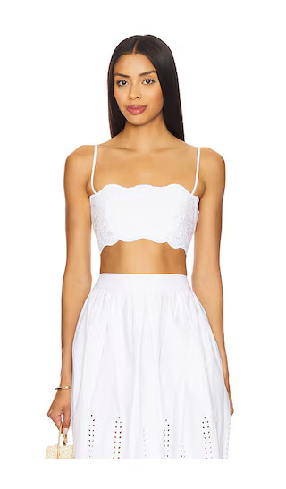 Embroidered Poplin Micro String Top in Sugar | Revolve Clothing (Global)