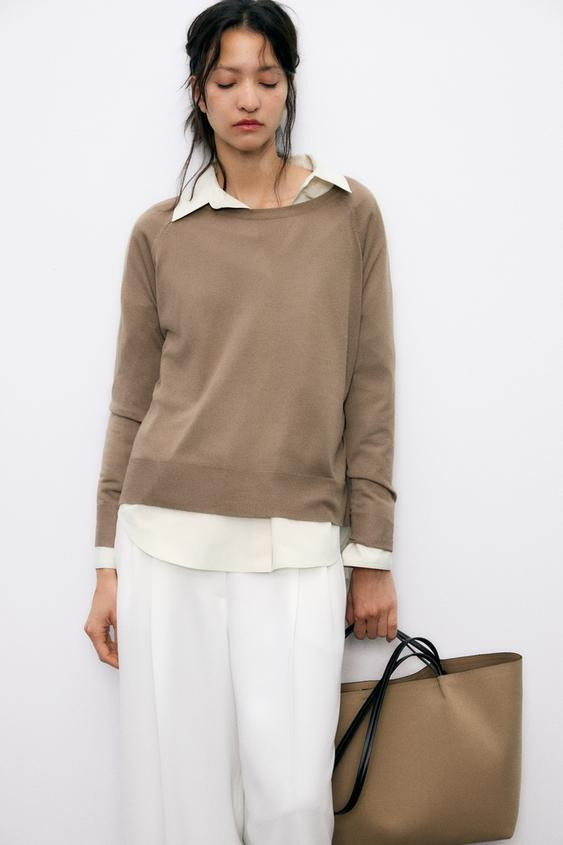 GABARDINE SHOPPER BAG | Zara US