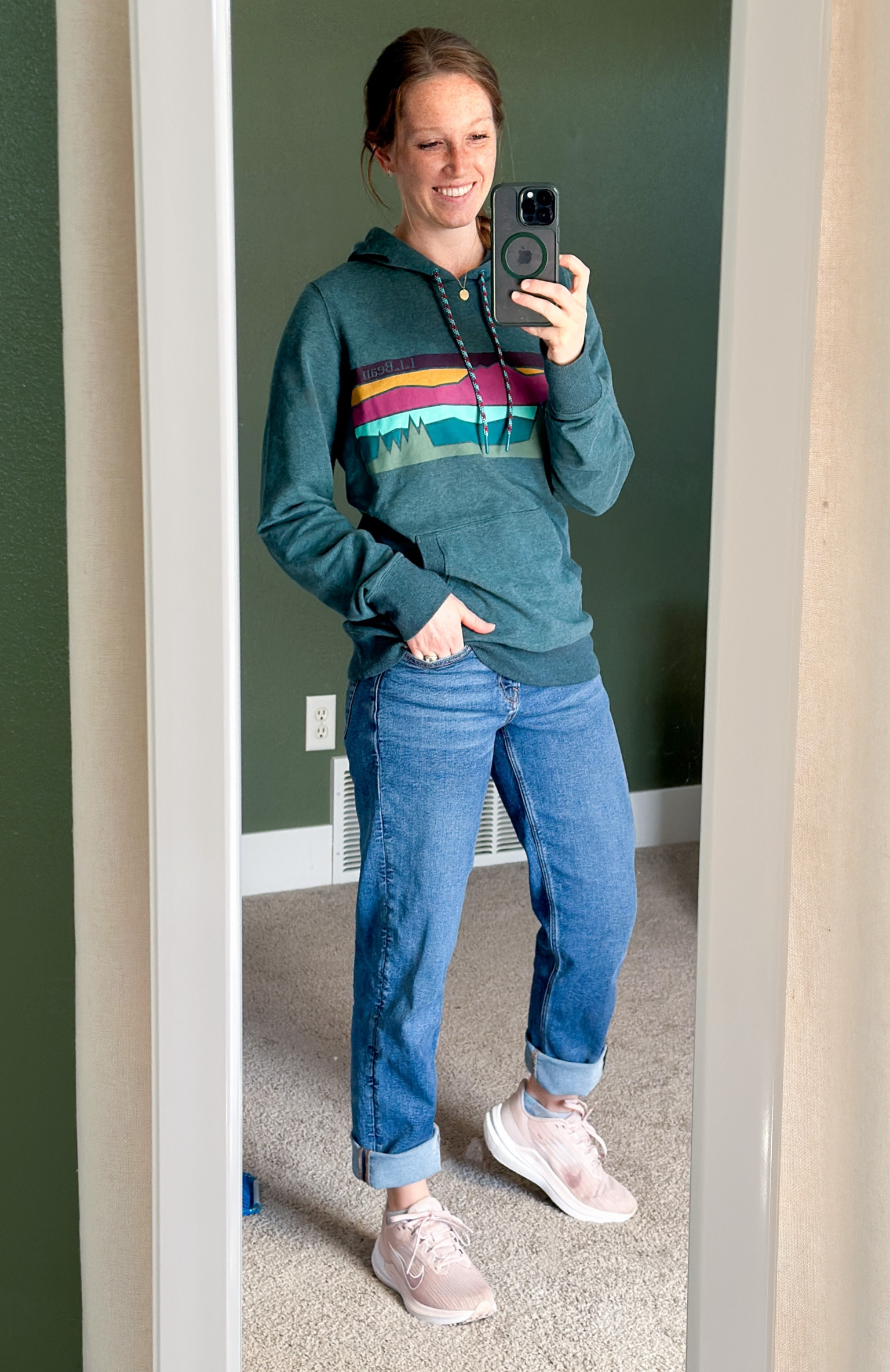 Saturdayyy | The SOFTEST hoodie from LL Bean and straight fit jeans. Casual outfit, mom style, weekend outfit, mom jeans 

#LTKunder100 #LTKFind #LTKstyletip