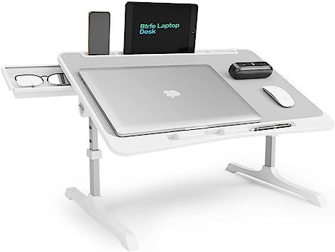 Laptop Desk for Bed, Btrfe Lap Desk with Adjustable Heights and Angles Fit up 17 Inch Laptops, La... | Amazon (US)
