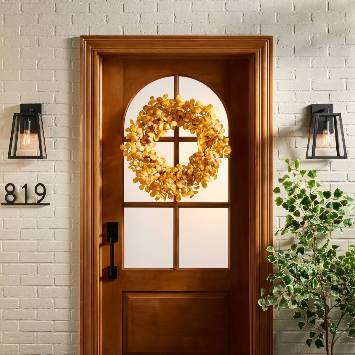 26" Faux Golden Ash Leaf Fall Wreath - Hearth & Hand™ with Magnolia | Target