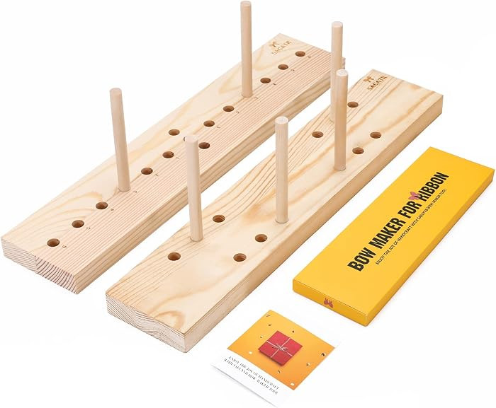 SACATR Bow Maker for Ribbon for Wreaths, Wooden Ribbon Bow Maker Tool | Amazon (US)