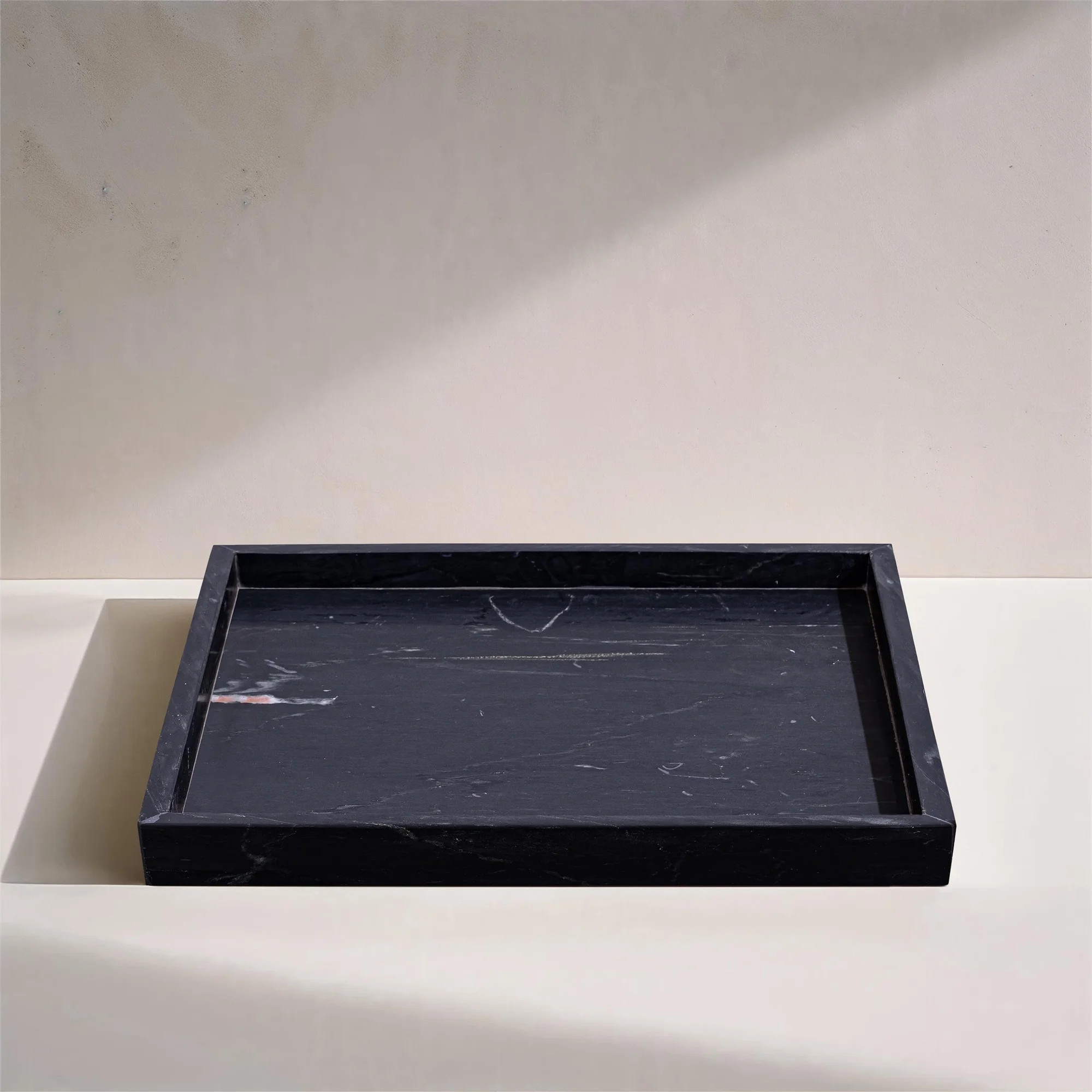 Meridian Furniture Barletta Black Square Marble Tray | Walmart (US)