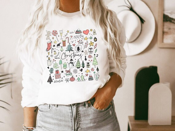 Christmas Sweatshirt,Cute Crewneck Sweater,Cozy Christmas Movie Pullover,Classic Christmas Tee,Ho... | Etsy (US)