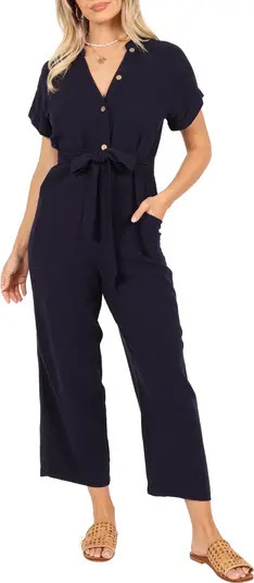 Archie Tie Waist Linen Jumpsuit | Nordstrom