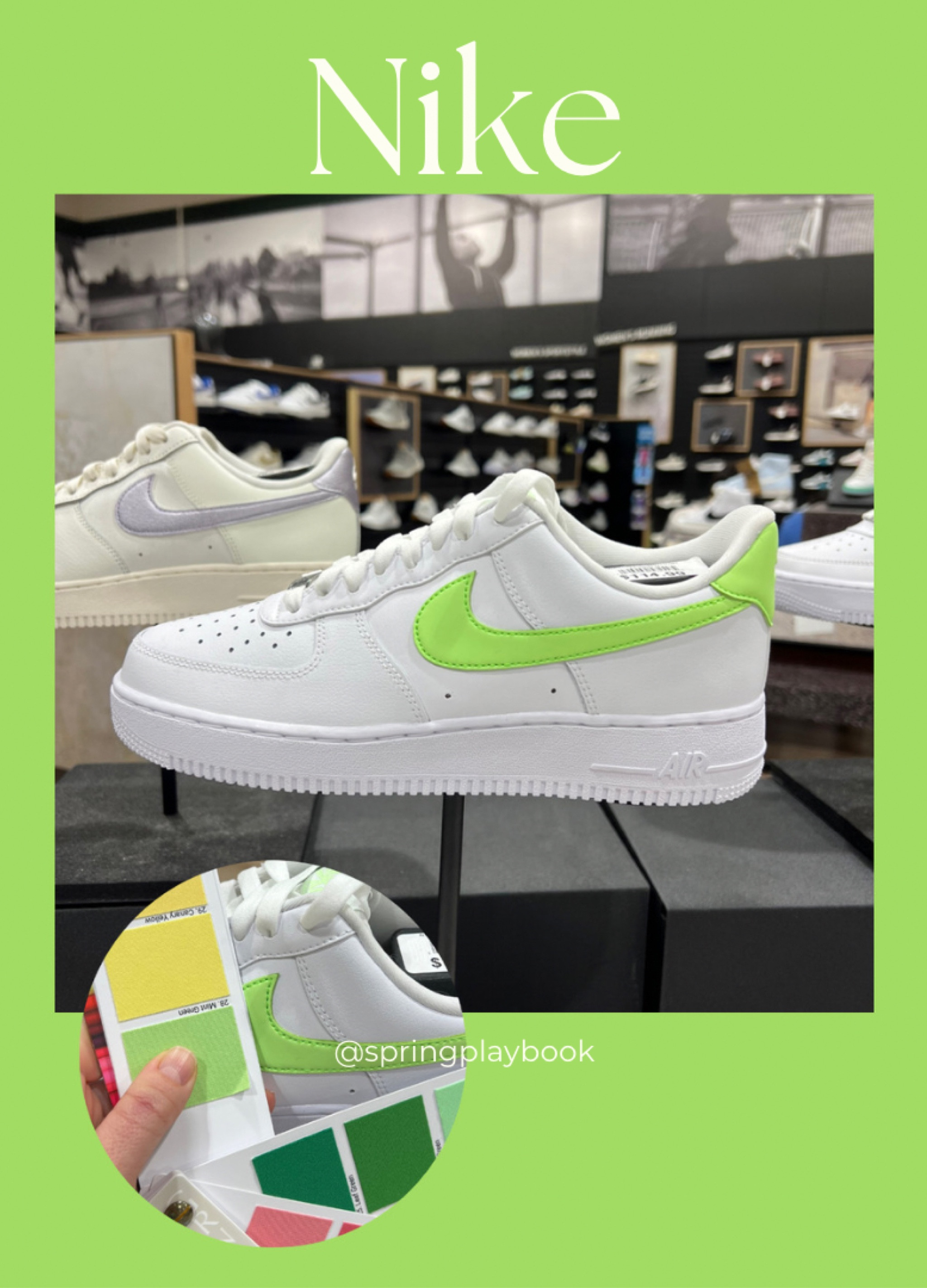 Nike Air Force 1 for Springs!

#createdcolorful #createdcolorfulspring #hocspring #tcispring #pcaspring #lightspring #warmspring #truespring #brightspring #clearspring #paintboxspring #hocmintgreen