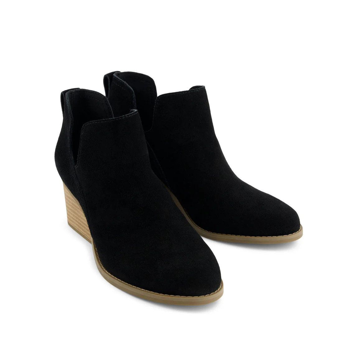 Gwen Black Suede Wedge Boot | Toms EMEA
