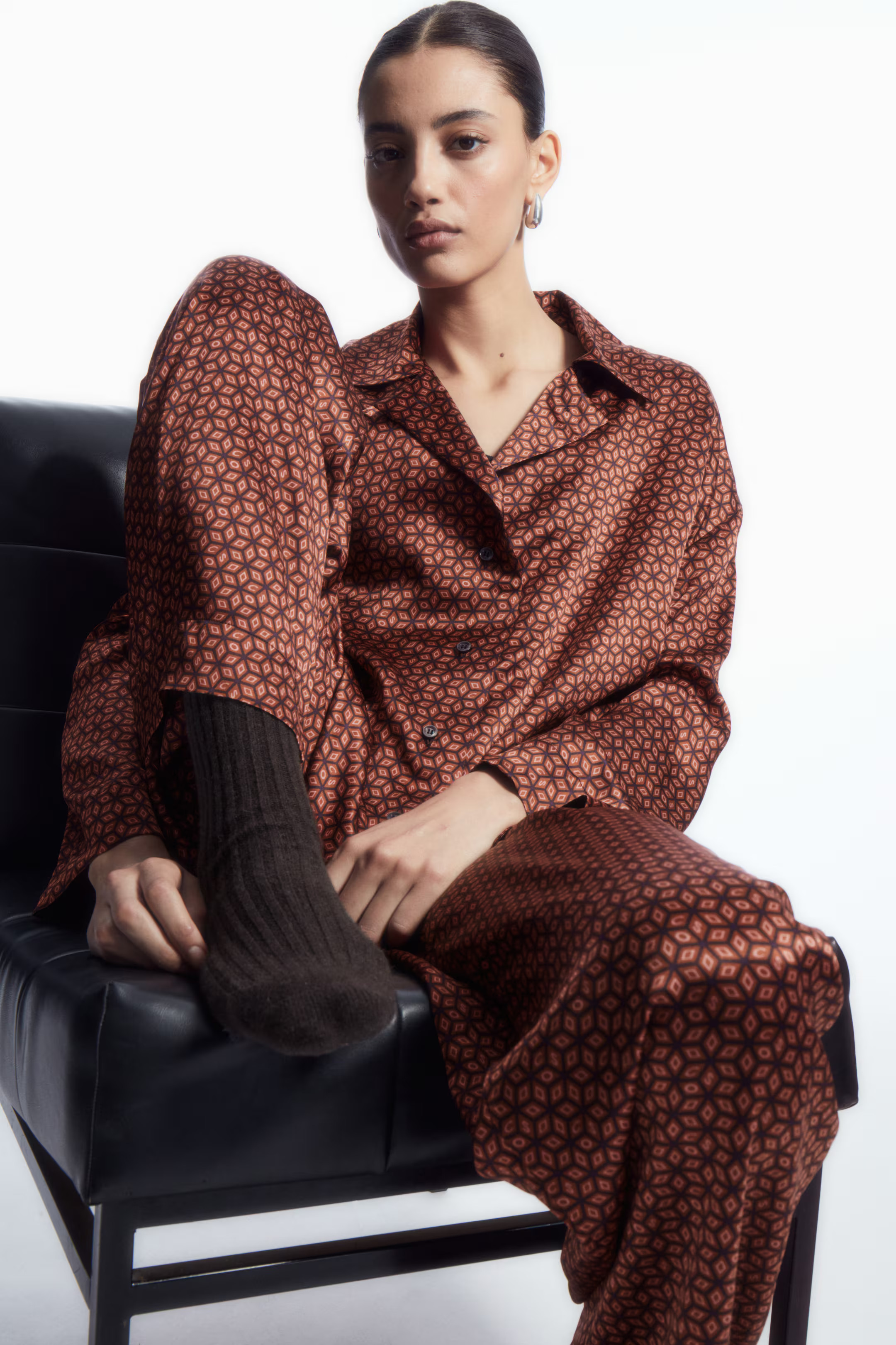 PRINTED PURE SILK PYJAMA SHIRT | H&M (UK, MY, IN, SG, PH, TW, HK)