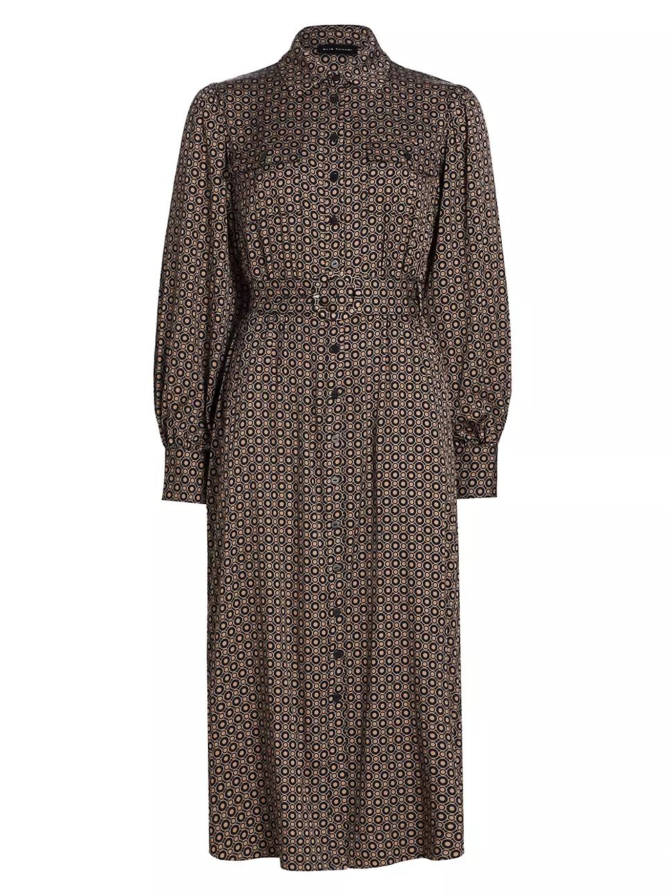 The Kate Stretch Silk Geometric Midi-Dress | Saks Fifth Avenue