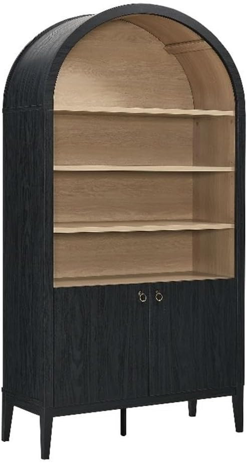 Modway Nolan Tall Arched Storage Display Cabinet in Black - 74 Inch Arch Bookshelf with Open and Closed Shelving - Modern Accent Cabinet for Living Room, Dining Room | Amazon (US)