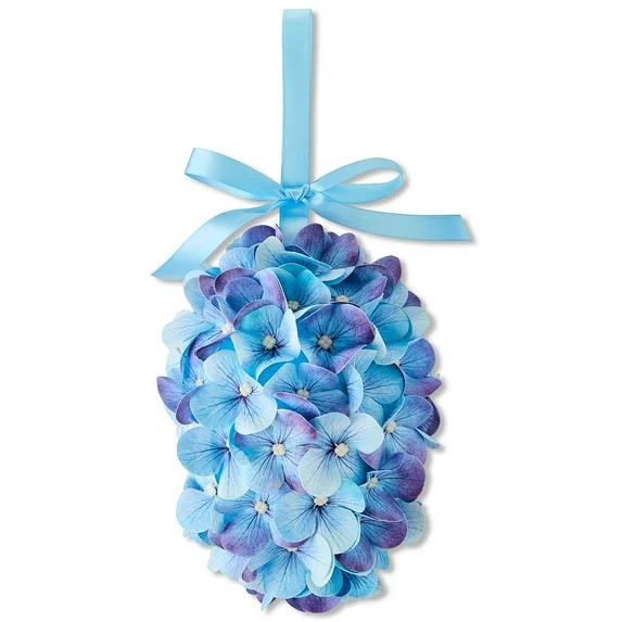 Hydrangea Egg Hanging Decoration, Blue, 7", Easter by Way To Celebrate | Walmart (US)
