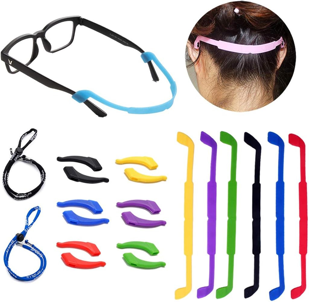 8 Pack Glasses Straps 6 Pack Anti-Slip Sports Glasses Strap with 6 Pairs Ear Grip Hooks Elastic G... | Amazon (US)