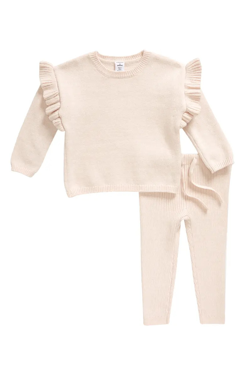 Ruffle Shoulder Sweater & Pants Set | Nordstrom