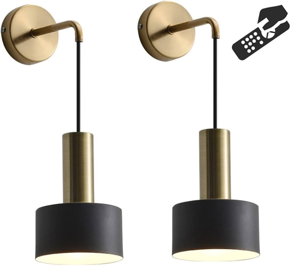 GYY KEFA Battery Operated Wall Lights Indoor with Remote,2 Pieces of Bedroom Bedside Chandelier M... | Amazon (US)