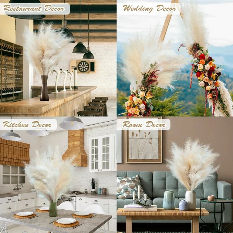 8Pcs 97cm Faux Pampas Grass Tall Artificial Pampas for Home Floral Boho Decor Wedding Decorations... | Walmart (US)