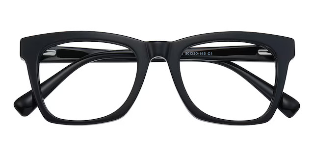 GlassesShop Edmonton Rectangle Black Eyeglasses | GlassesShop.com