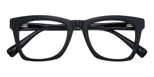 GlassesShop Edmonton Rectangle Black Eyeglasses | GlassesShop.com