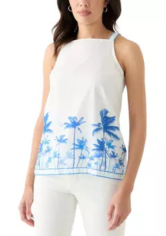 Crown & Ivy™ Women's Sleeveless Printed Halter Top | Belk