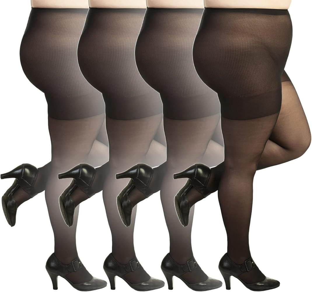 Plus Size Pantyhose for Women Soft Sheer Queen Tights | Amazon (US)