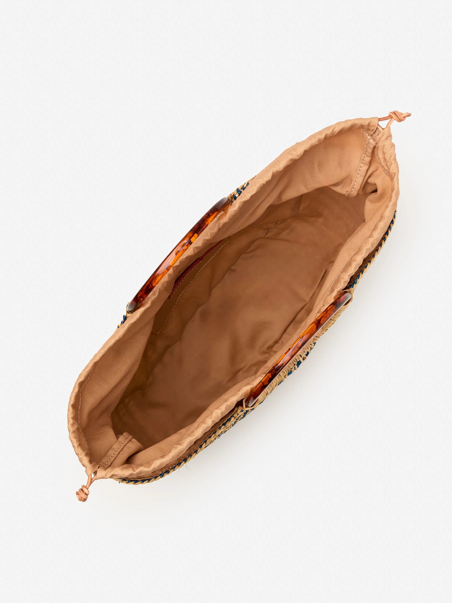 Natural/Navy Solid Peony Straw Tote | Women's Handbags | J.McLaughlin | J.McLaughlin