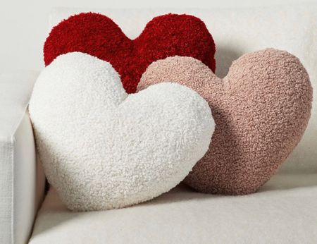 Heart shaped textured throw pillows. Pink, Red or white. Display them on your bed, chair or couch. Great fit teens or kids rooms! 

#LTKGiftGuide #LTKfindsunder50 #LTKSeasonal
