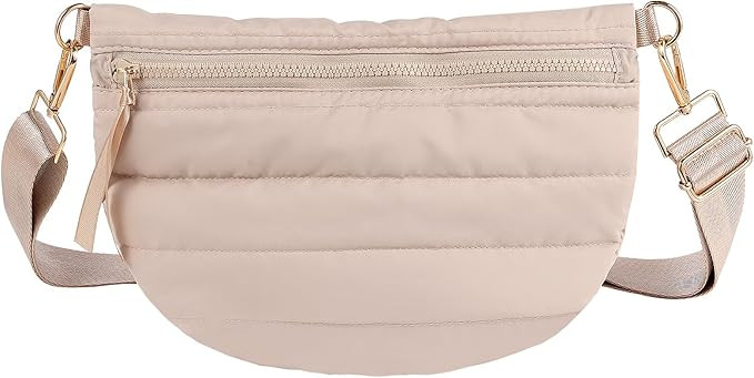 Quilted Puffer Belt Bag Puffy Sling Bag Fanny Pack Puffer Crossbody Bags Chest Belt Bum Waist Bag... | Amazon (US)