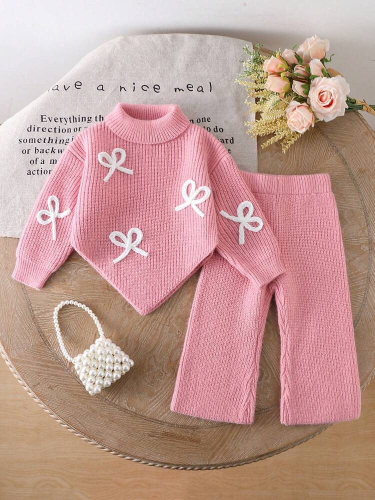 Girl Pink Winter Cute Set | SHEIN